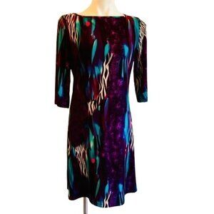 Susan Lawrence Pull Over Dress Bright Colors Size Medium